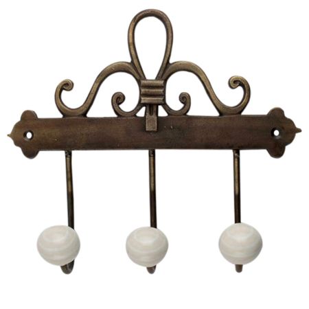 Cream White Strip Ceramic Iron Hook